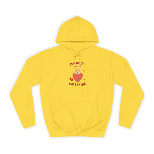 Dog Valentine Hoodie – "My Dogs' Valentine" Cute Heart Pet Lover Pullover