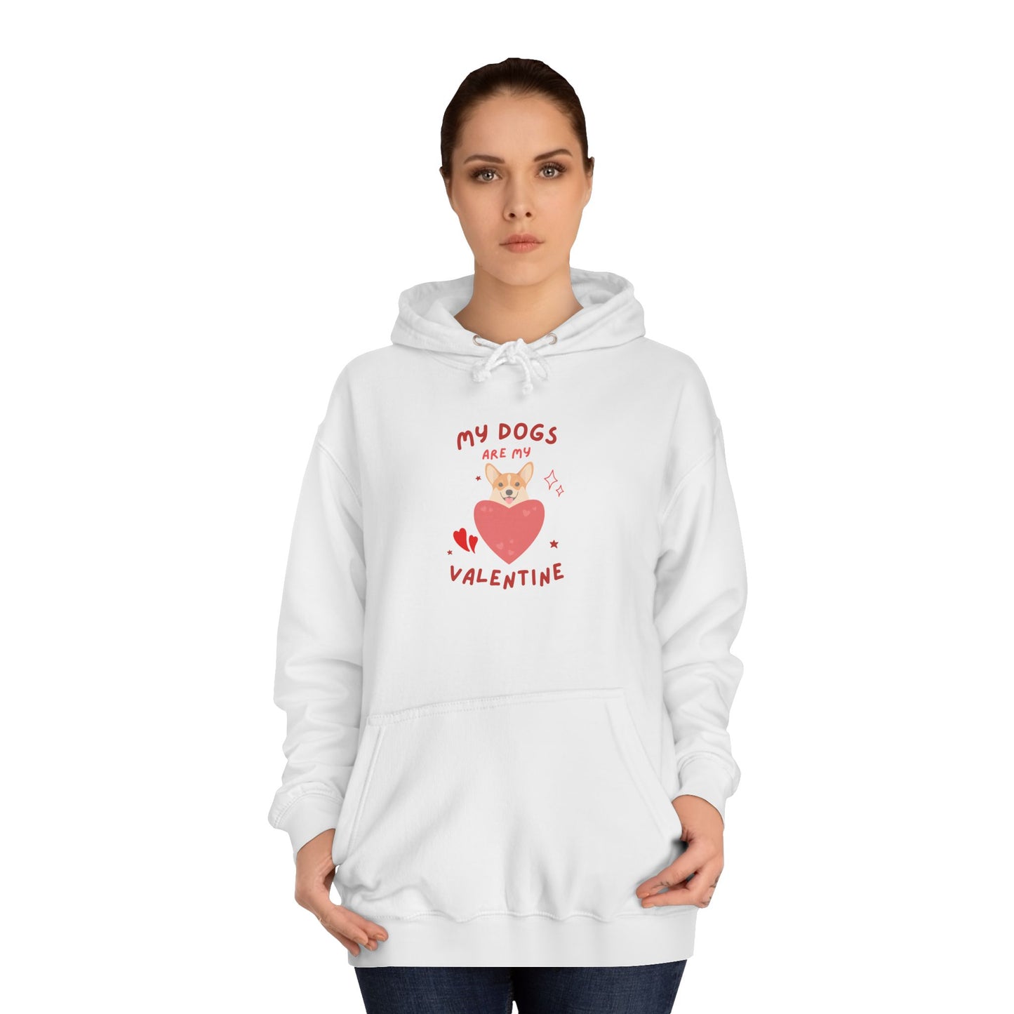Dog Valentine Hoodie – "My Dogs' Valentine" Cute Heart Pet Lover Pullover