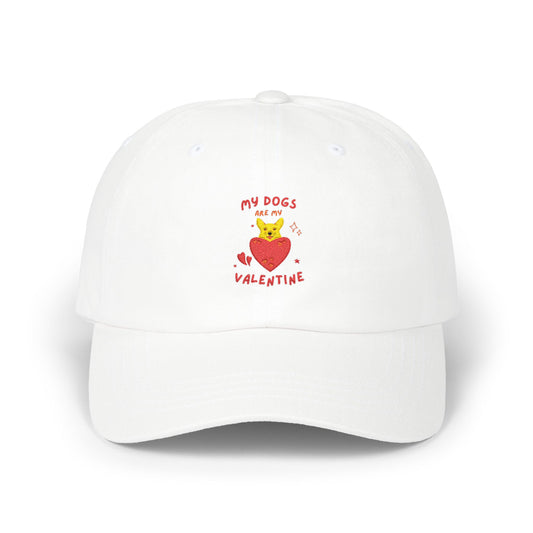 Cap — "My Dog's Valentine" Cute Heart & Pup Embroidered Hat