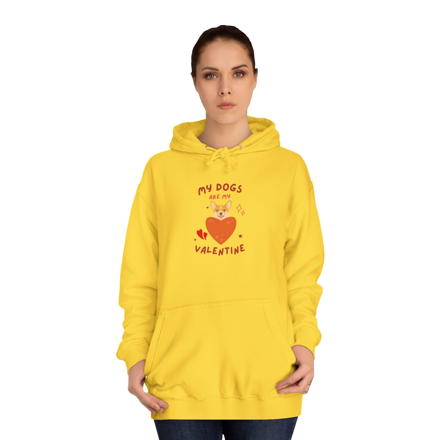 Dog Valentine Hoodie – "My Dogs' Valentine" Cute Heart Pet Lover Pullover