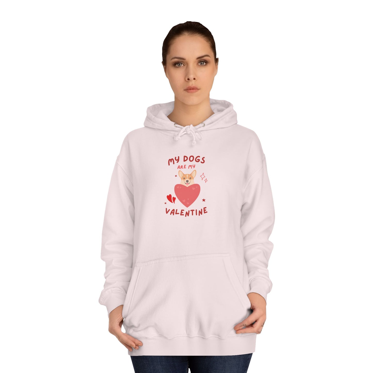 Dog Valentine Hoodie – "My Dogs' Valentine" Cute Heart Pet Lover Pullover