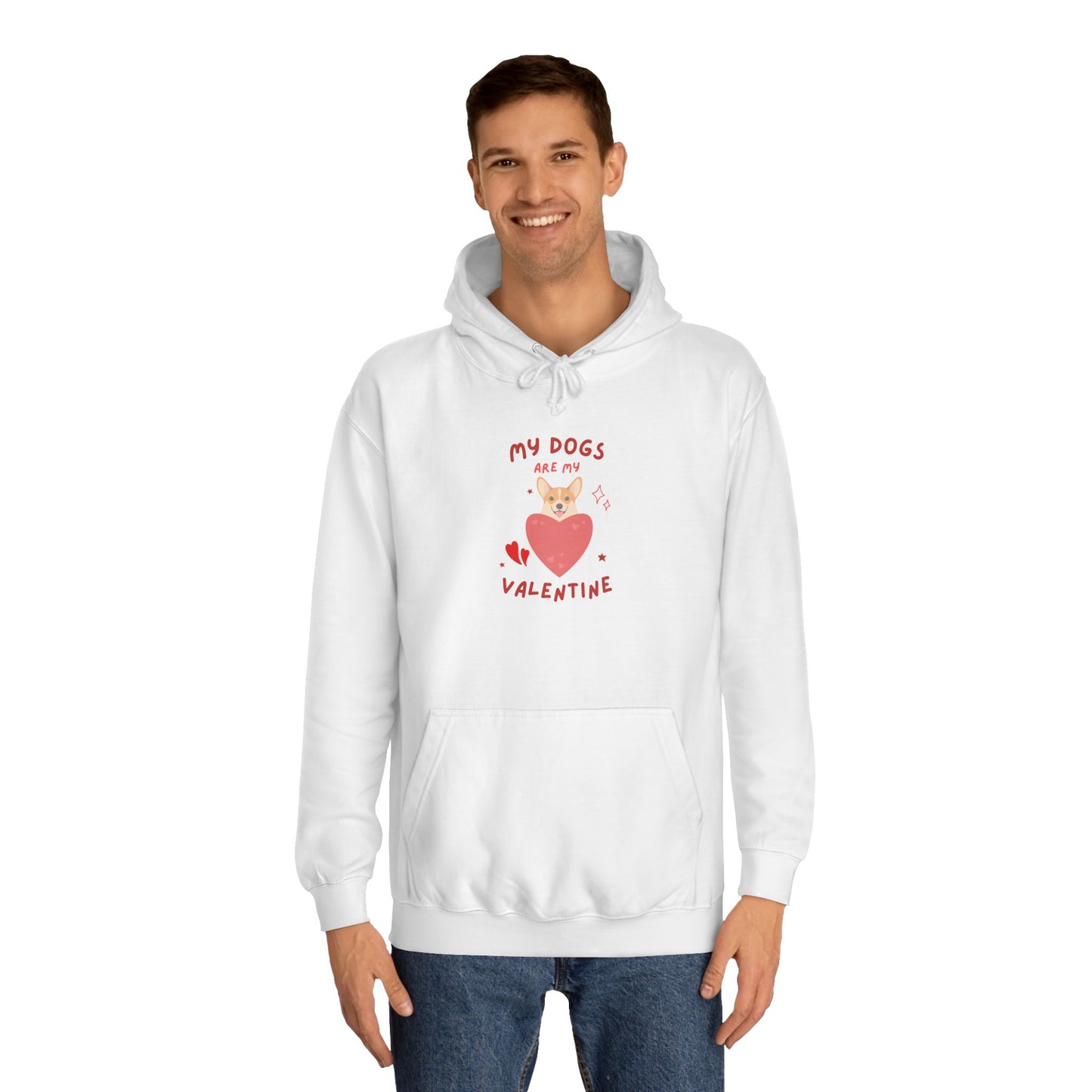 Dog Valentine Hoodie – "My Dogs' Valentine" Cute Heart Pet Lover Pullover